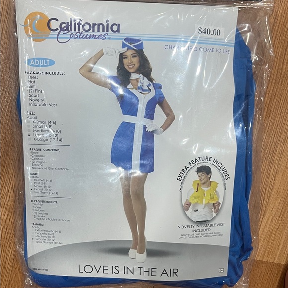 California Costumes Blue and White Attendant Outfit - Picture 1 of 1